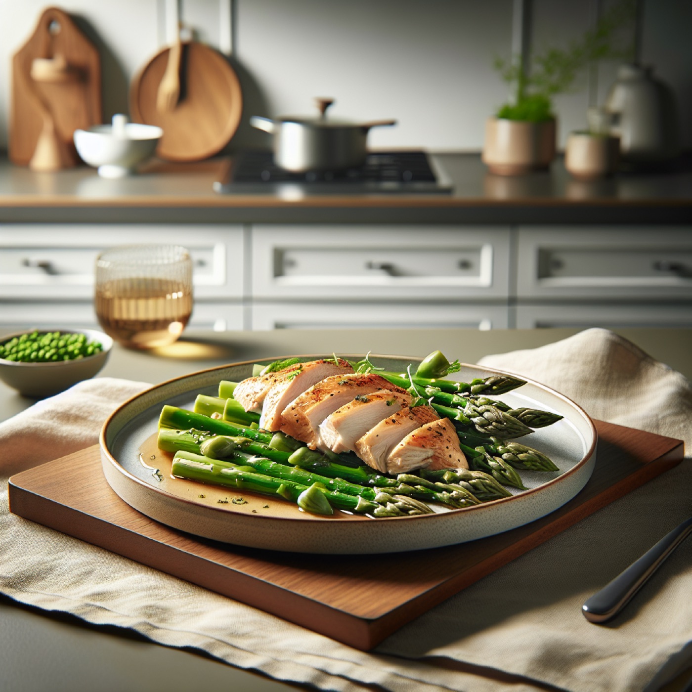 Salad ức gà măng tây sốt chanh mật ong giàu đạm cho người tập gym