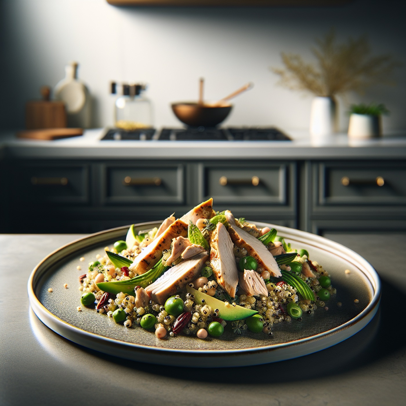 Spring Chicken Quinoa Salad with Lemon Honey Dressing