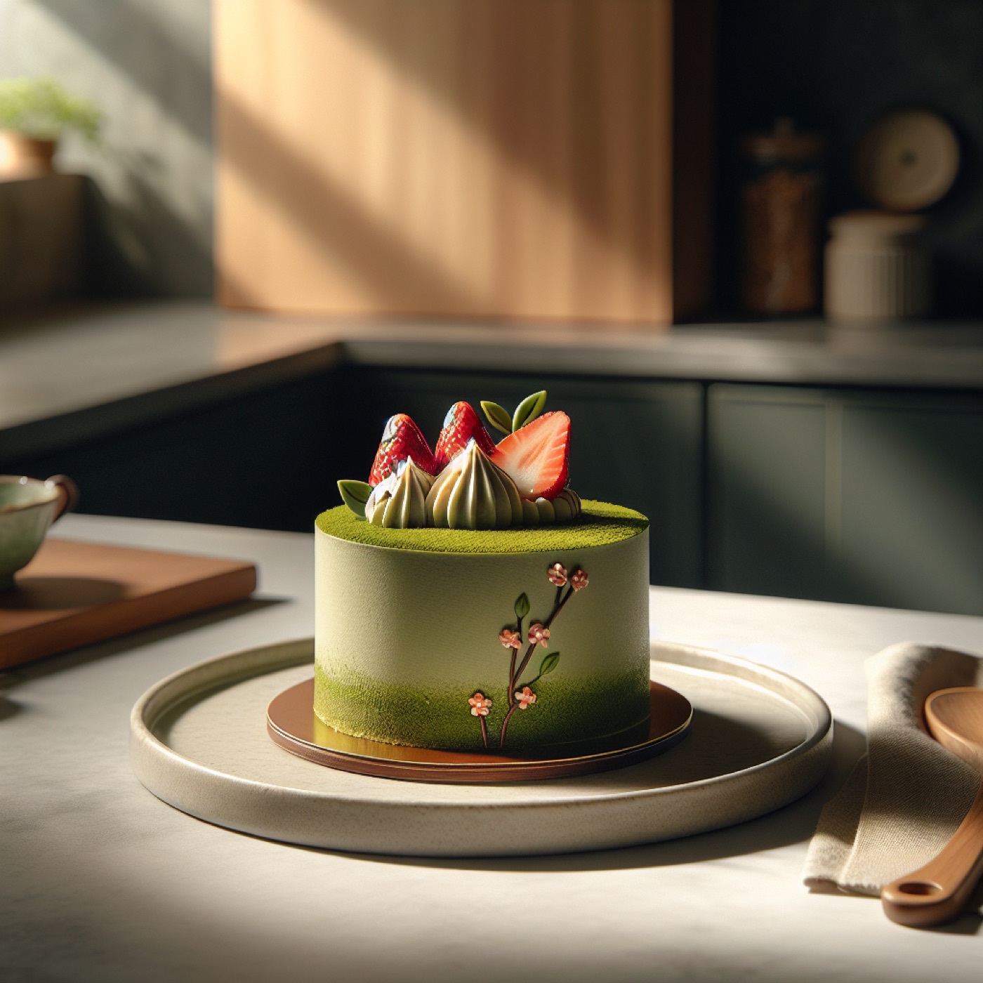 春の抹茶いちごムースケーキ｜軽やかな口どけの午後のティータイムに