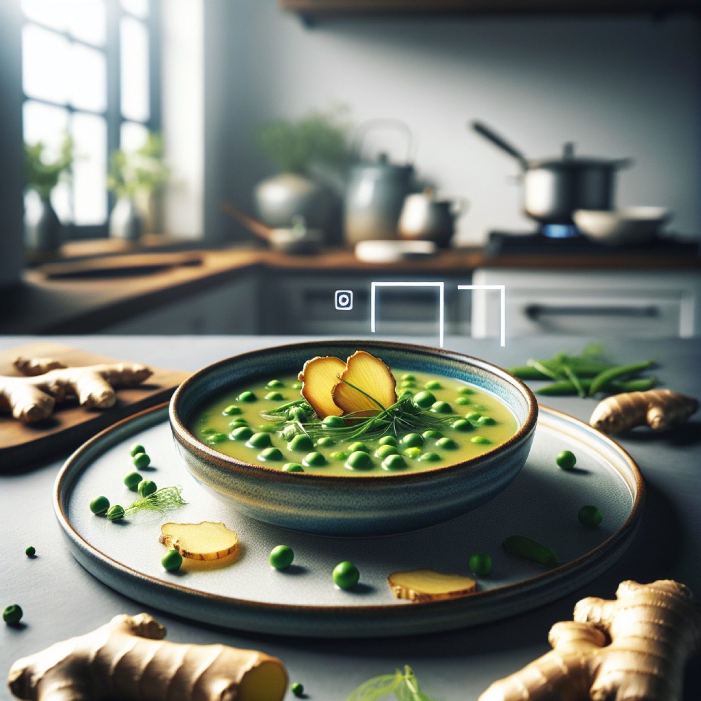Creamy Jerusalem Artichoke and Pea Soup (Light Spring Starter)