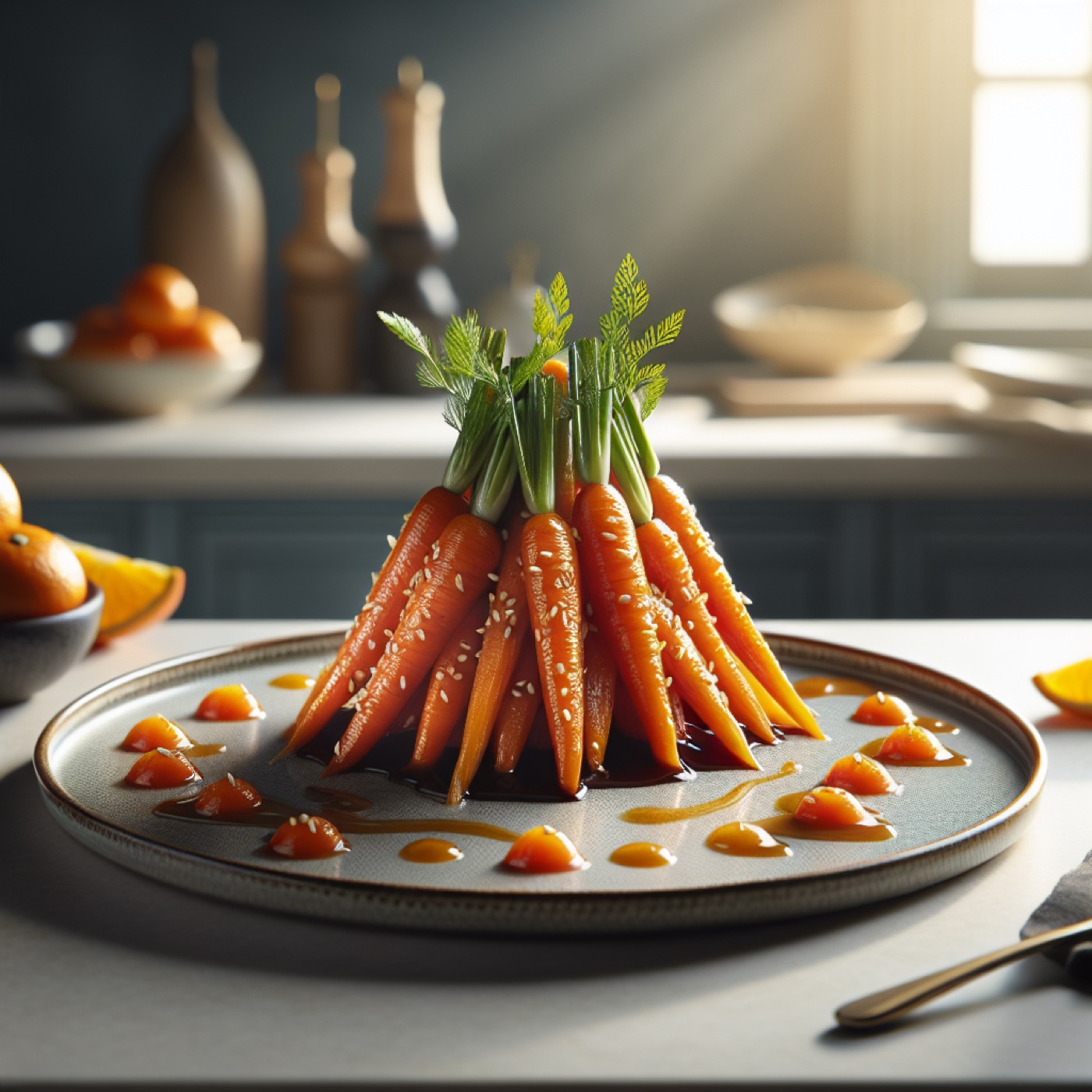 Moroccan Orange Roasted Carrots with Tahini Sauce and Mint