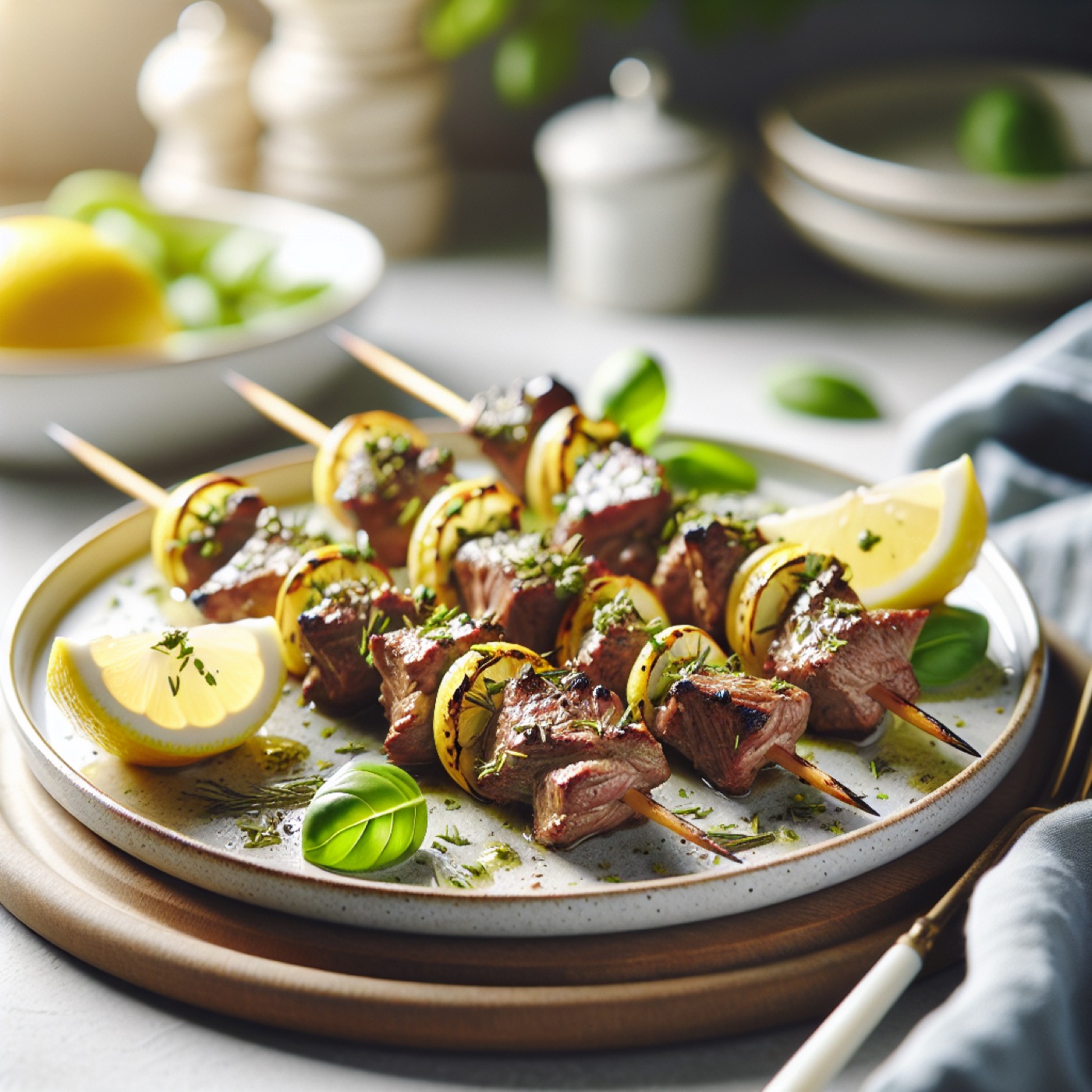 Persian Lemon and Herb Grilled Lamb Kebabs