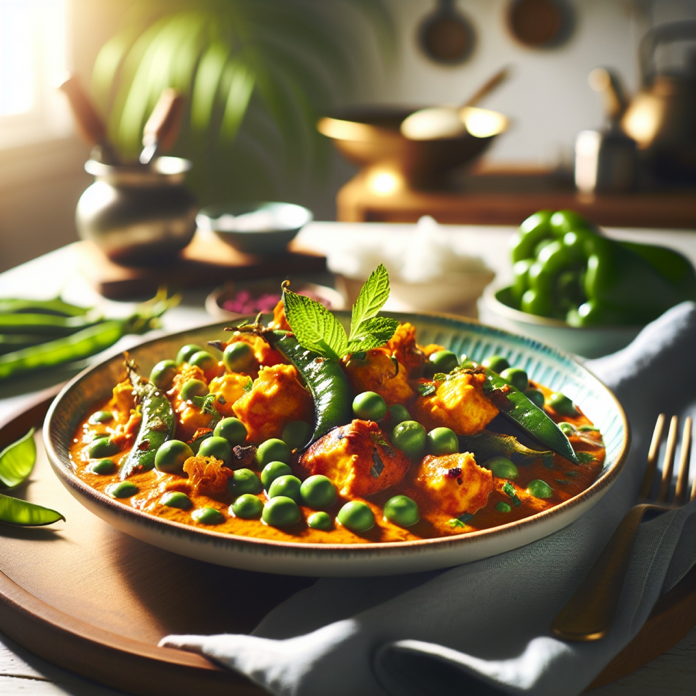 Creamy Coconut Green Pea Curry (Easy Vegan Indian Recipe)