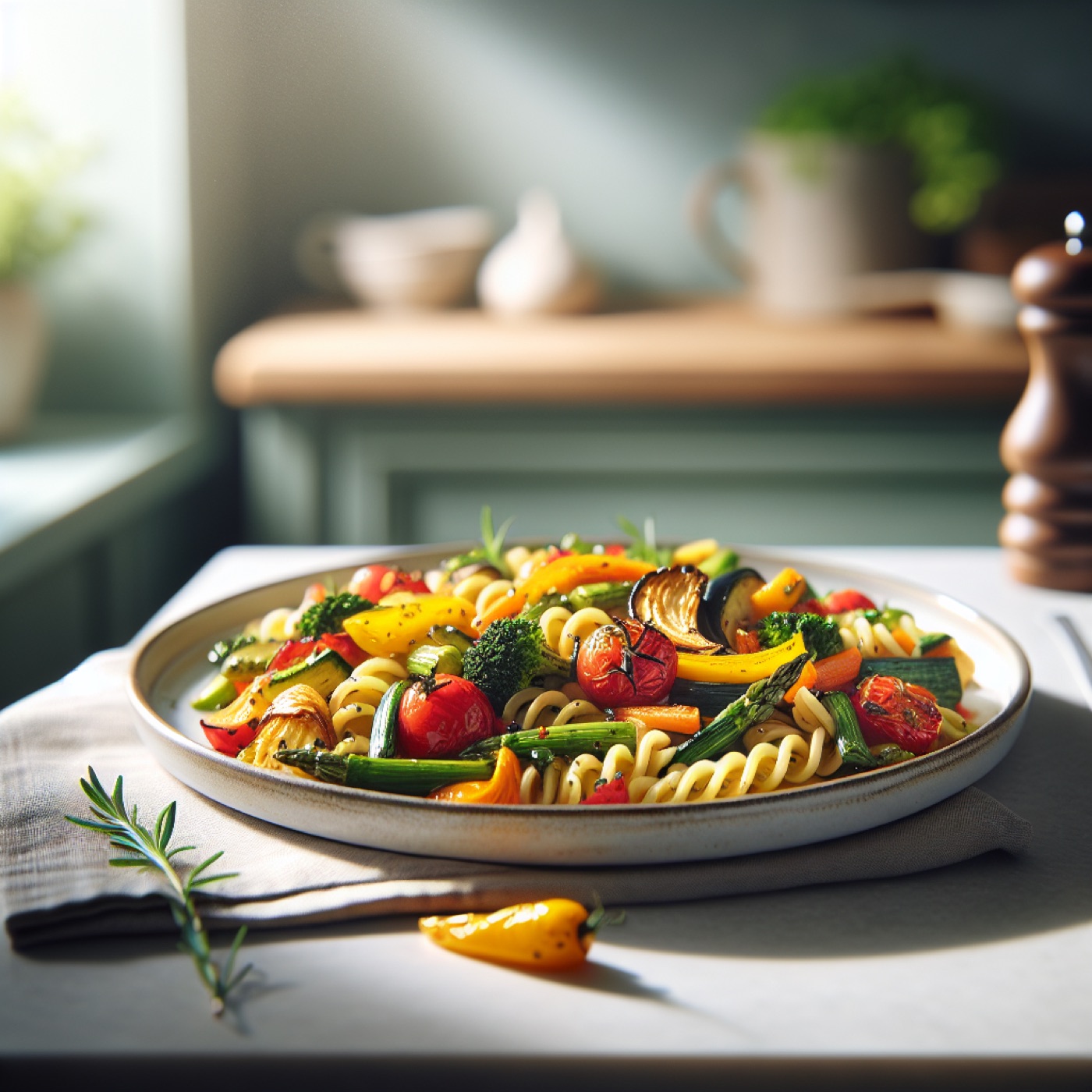 Mediterranean Roasted Vegetable Pasta (Easy Spring Recipe)