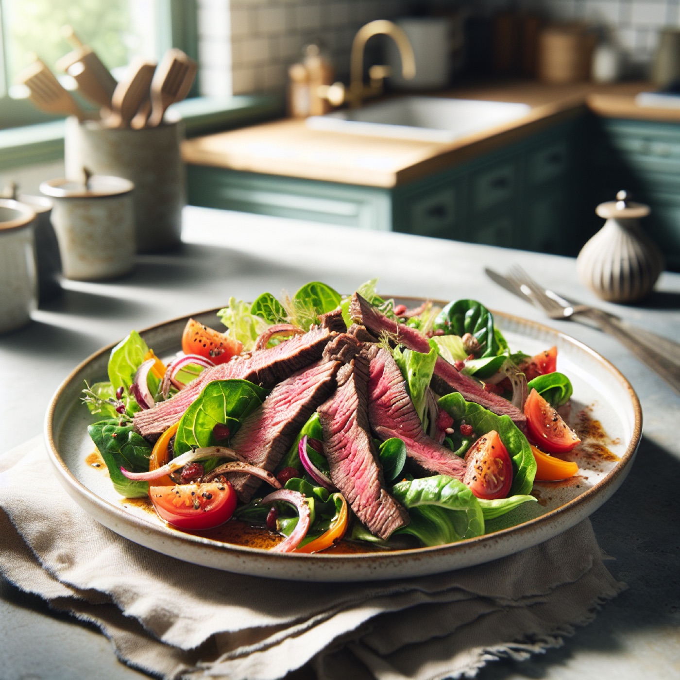 Argentine Grilled Steak Salad with Fresh Herb Dressing