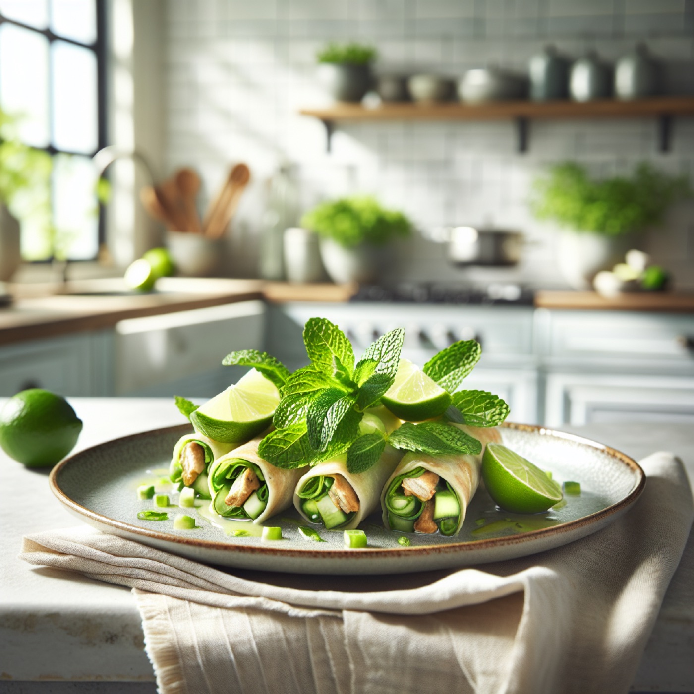 Fresh Lime and Mint Chicken Wraps (Easy Spring Lunch)
